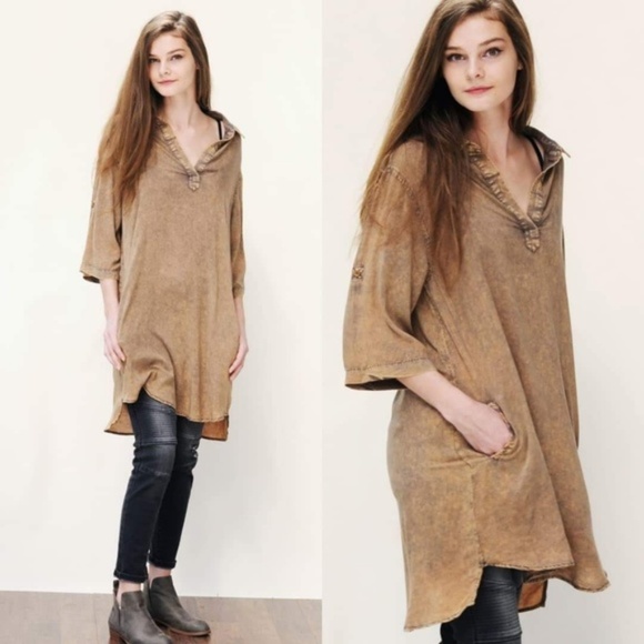 Dresses & Skirts - ♡ Distressed 2 Pockets Mineral Washed Tunic Dress♡